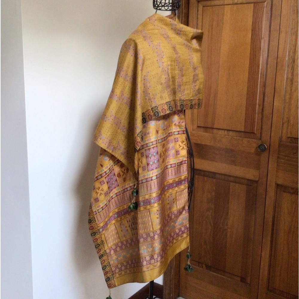 Sevya handmade silk scarf, new 72”x22” - Picture 4 of 7